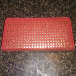Cute Orange and Gold Zip Around Wallet